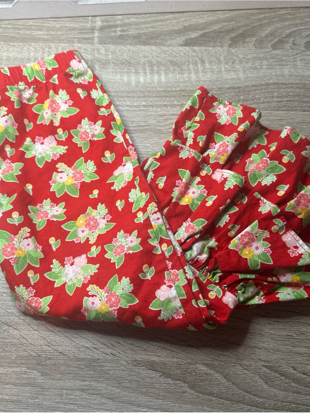 Ricrac Ruffles Red Floral Pants Size 3T
